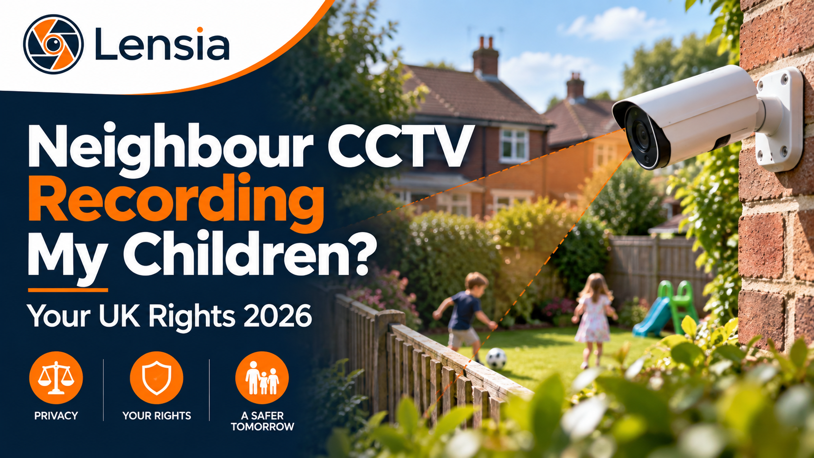 Neighbour CCTV recording children in a UK garden